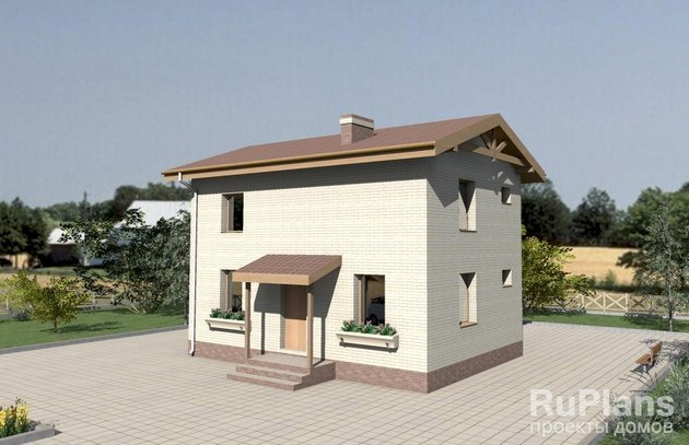 Проект компактного и экономичного двухэтажного дома Rg3720 - Вид1