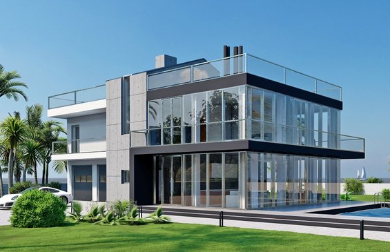 Rg4991 - Проект двухэтажного жилого дома в стиле hi tech