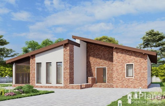 Rg6440 - Одноэтажный дом с террасой и подвалом