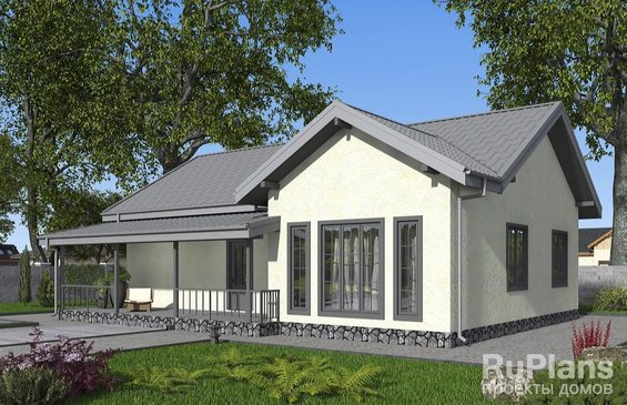 Rg6477 - Одноэтажный дом с террасой, тремя спальнями и кухней-гостиной