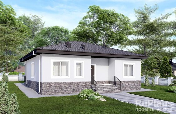 Rg6501 - Одноэтажный дом тремя спальнями, террасой и камином