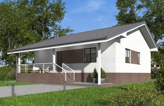 Одноэтажный дом с двумя спальнями и кладовой Rg6550