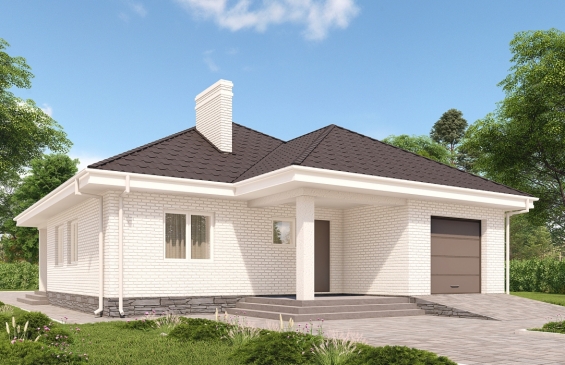 Одноэтажный дом с гаражом и просторной гостиной Rg6551
