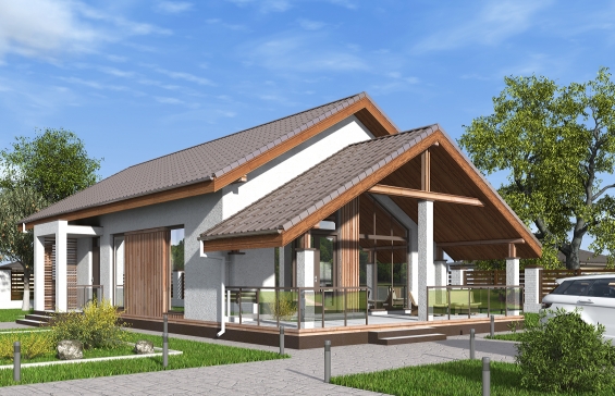 Одноэтажный дом с тремя спальнями, кухней-гостиной и террасой Rg6557 - Вид1