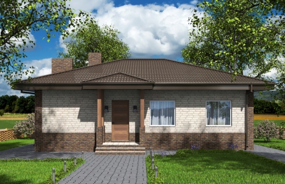 Проект индивидуального одноэтажного жилого дома Rg6558