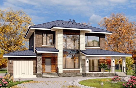 Rg6560 - Двухэтажный дом с пятью спальнями, террасой и гаражом.