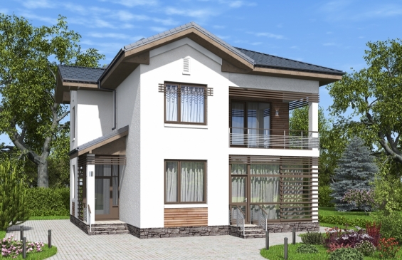 Rg6581 - Двухэтажный дом с верандой и балконом